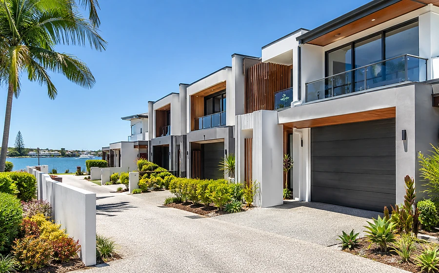 biggera waters villas townhouses final Biggera Waters buyers agent view of contemporary villas and townhouses in landscaped residential surroundings