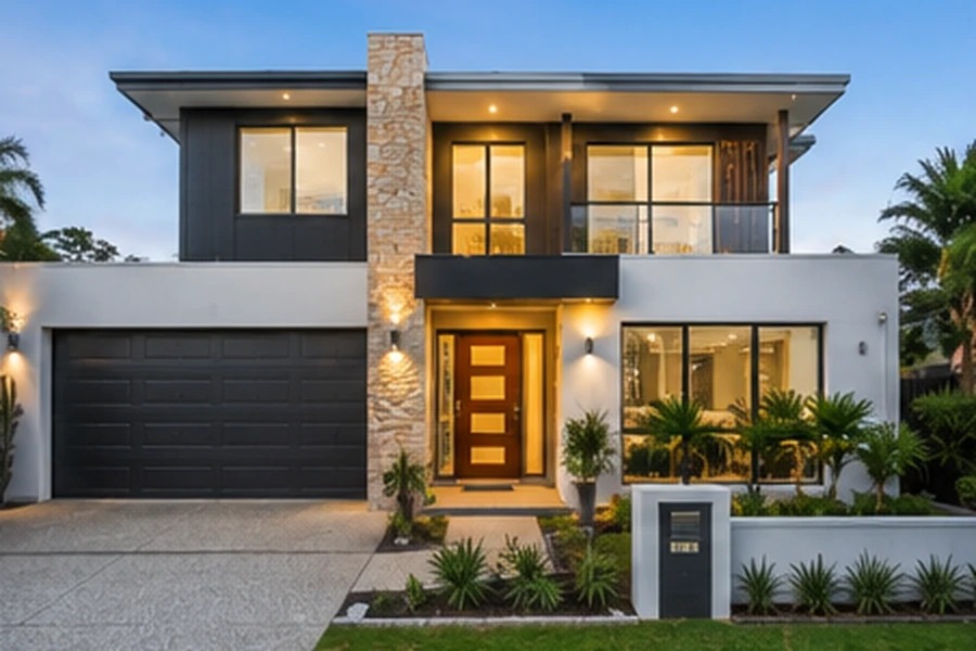 Coombabah Buyers Agent contemporary home with modern design, landscaped gardens and family-friendly outdoor living