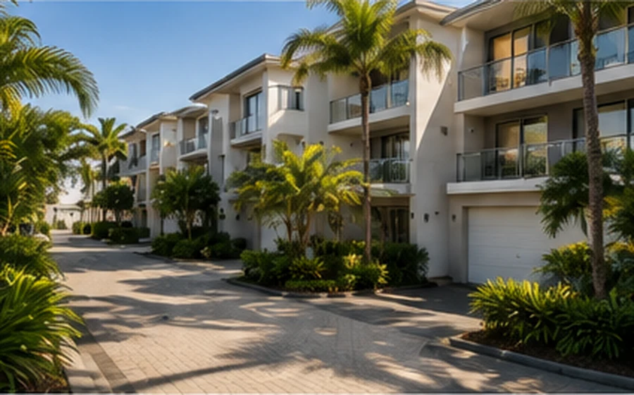 hope island villas townhouses Hope Island buyers agent view of contemporary villas and townhouses in landscaped residential surroundings
