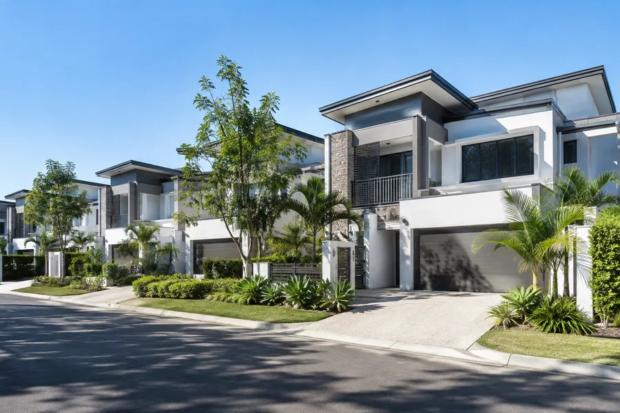 southport villas townhouses Southport buyers agent view of modern villas and townhouses in landscaped residential surroundings