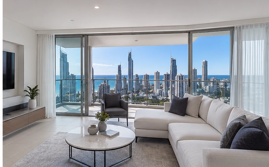 surfers paradise luxury penthouses Surfers Paradise buyers agent luxury penthouse apartment with panoramic Gold Coast views