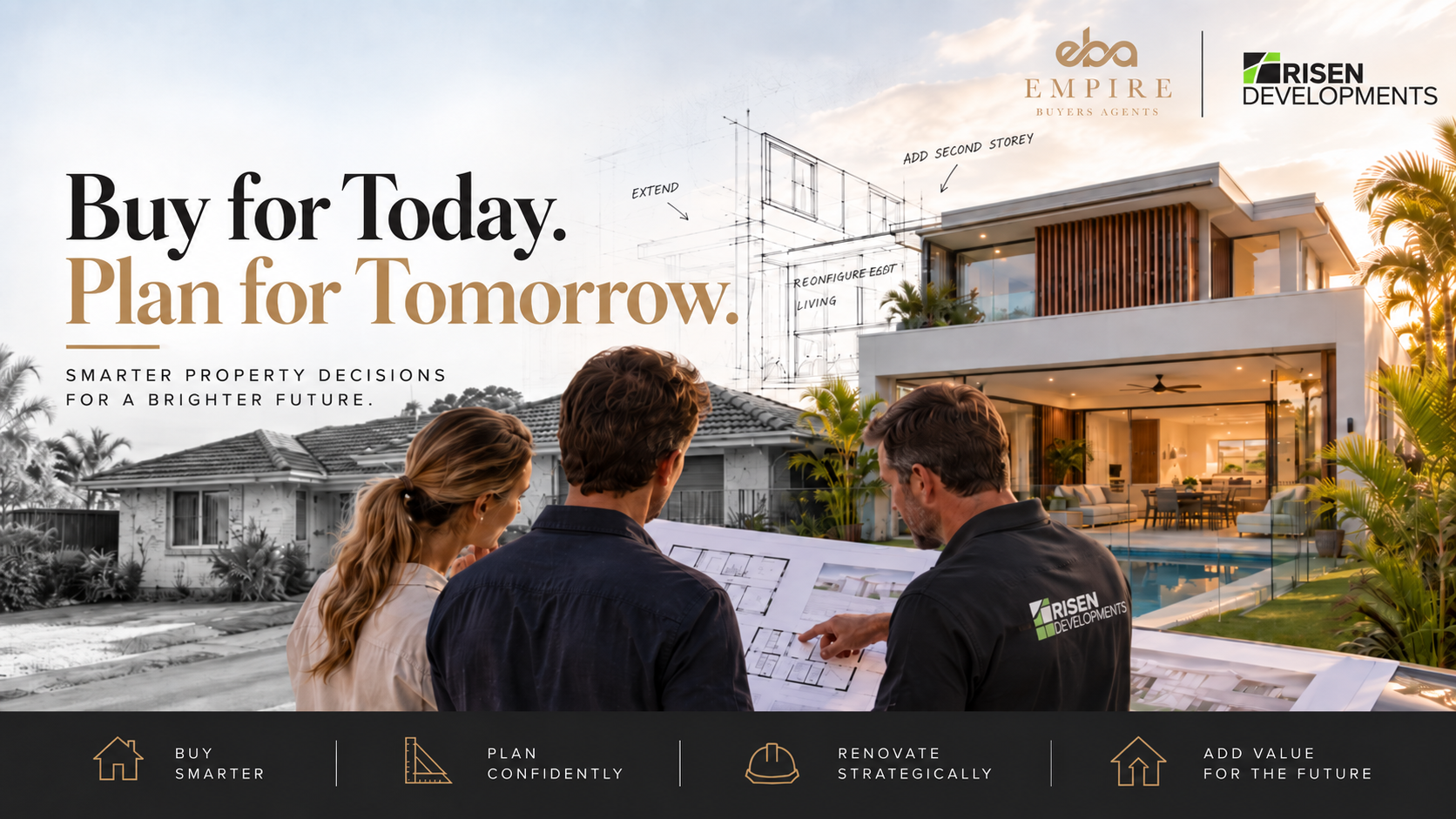 Empire Buyers Agents and Risen Developments discussing buying a property to renovate and future renovation potential
